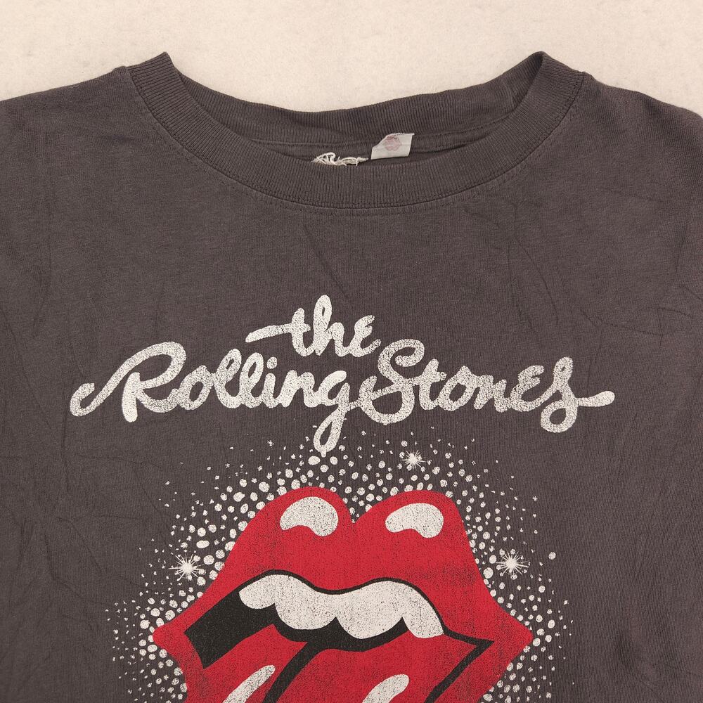 Rolling Stones Band Graphic Short Sleeve T Shirt Womens Size Large L Gray 13793